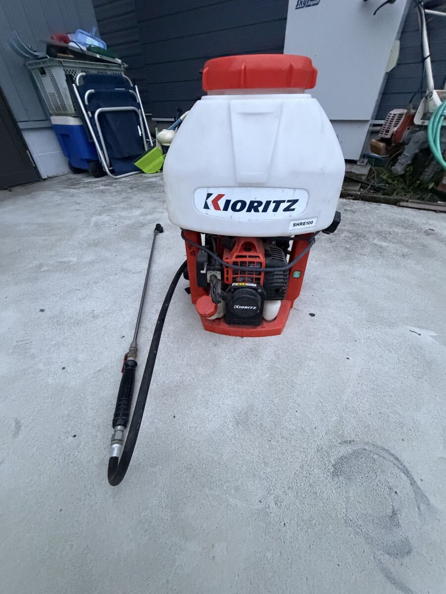 良品 KIORITZ 共立 背負式動力噴霧器 SHRE100 タンク容量10L 散布機 消毒 スプレー 除草 散布 現状売り切り拍卖
