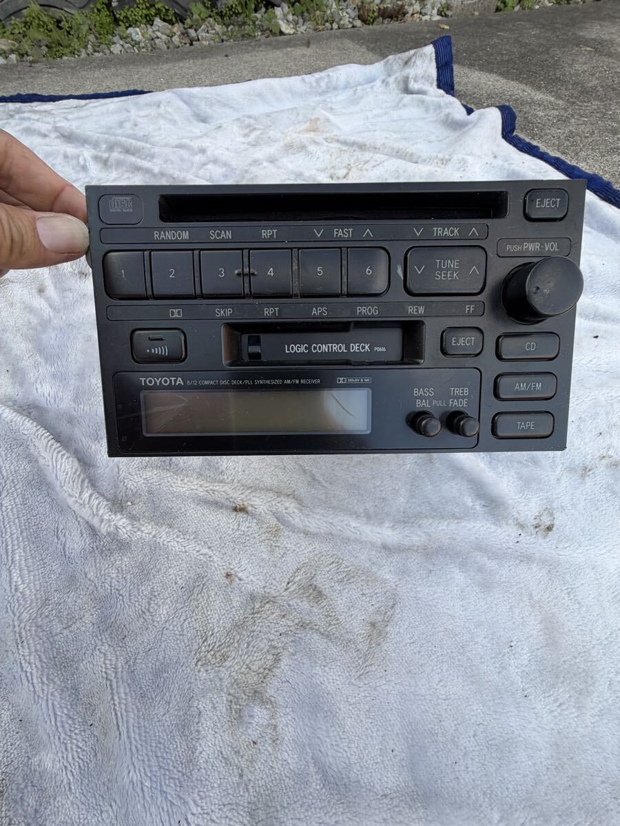 TOYOTA トヨタ 純正オーディオ CD/カセットデッキ 86120-2A250 旧車 当時物 マークⅡ チェイサー クレスタ GX90 JZX90等? 現状売り切り拍卖
