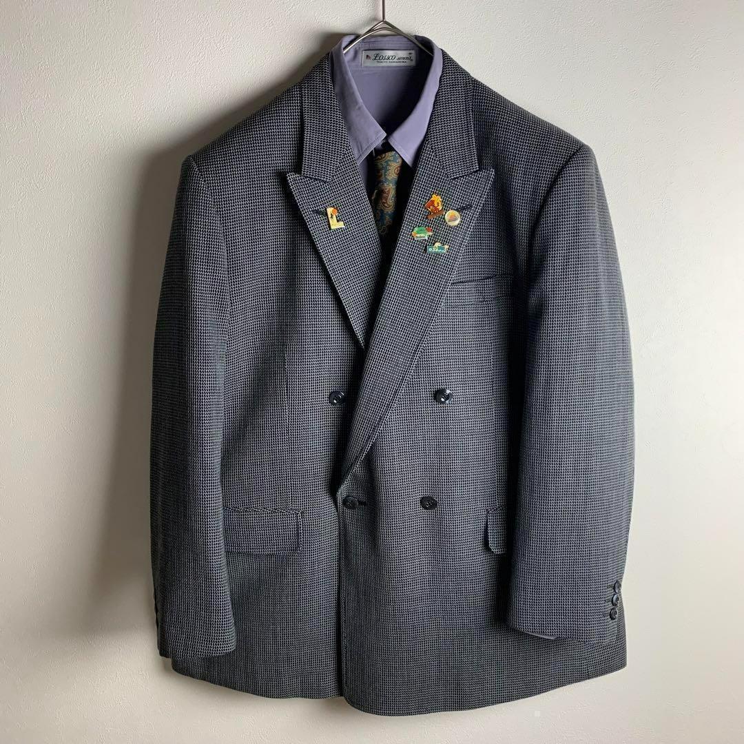 まとめ売り セット テーラードジャケット バーズアイ柄 総柄 ダブルブレスト 長袖シャツ ネクタイ ペイズリー柄 メンズ カジュアル 古着拍卖