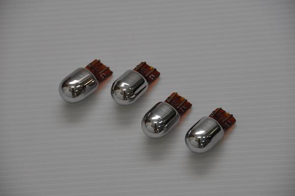 Eマーク取得 T20 ウインカー用クロームバルブ/ステルス球 アンバー 4個SET 車検対応品 ステルスバルブ シルバーバルブ オレンジ拍卖