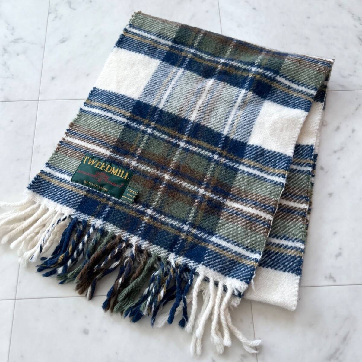 TWEEDMILL ラムウール ストール マフラー チェック柄 英国製拍卖