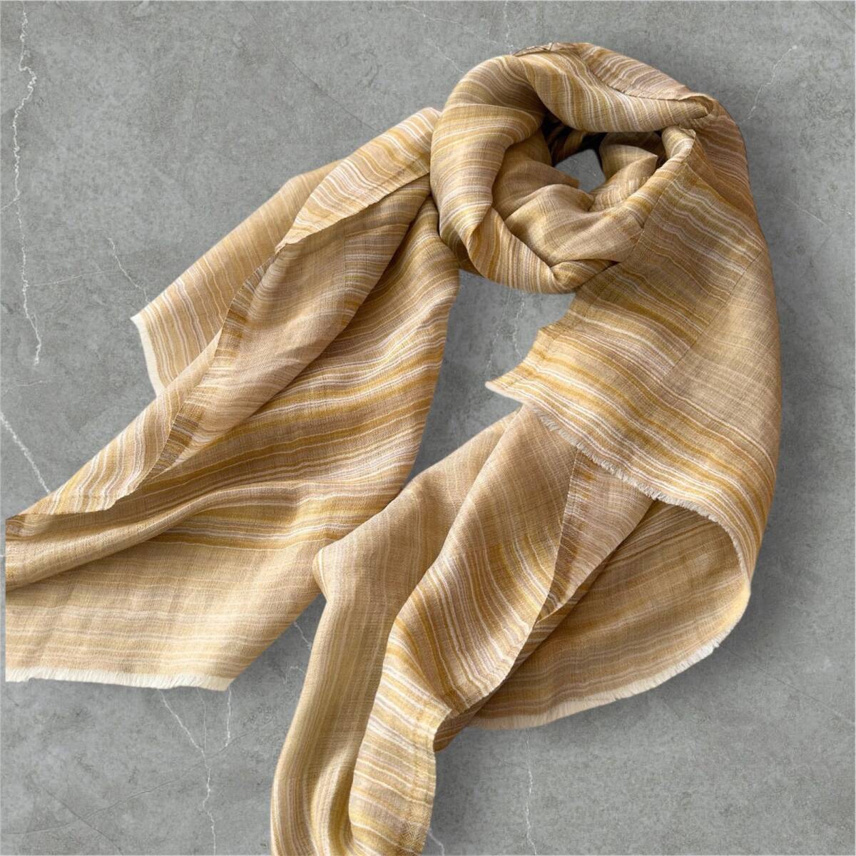 未使用タグ付き ジムトンプソン 金糸織り 大判ストール ウール×ルレックス拍卖