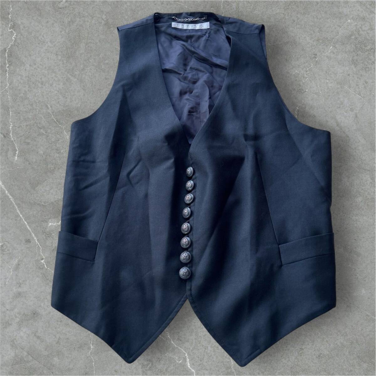 FranCisT_MOR.K.S フランシストモークス ベスト ジレ ブラック サイズ3 スカルデザインボタン拍卖