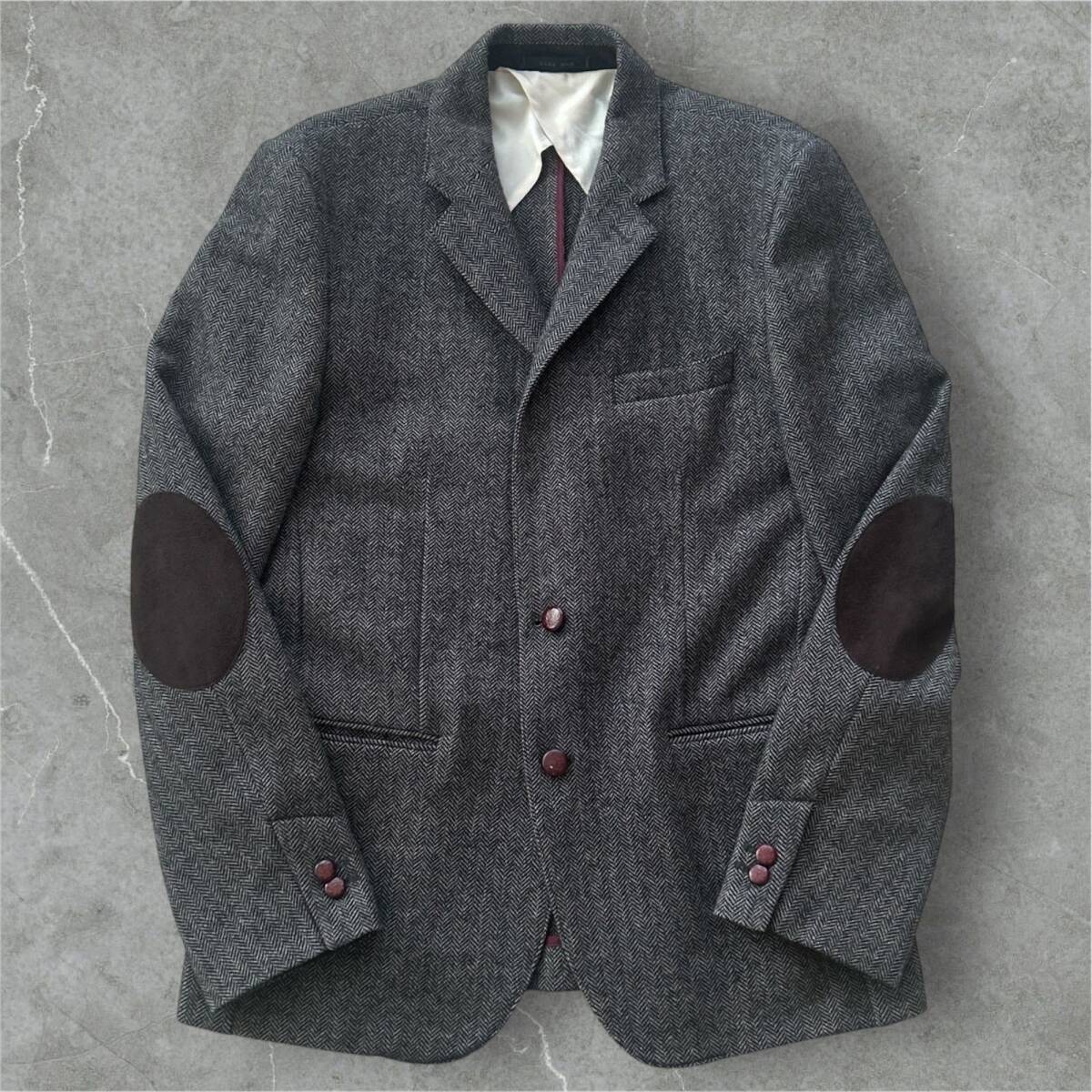 希少3L ZARA MAN ザラ テーラードジャケット エルボーパッチ ヘリンボーン ツイード USA42拍卖