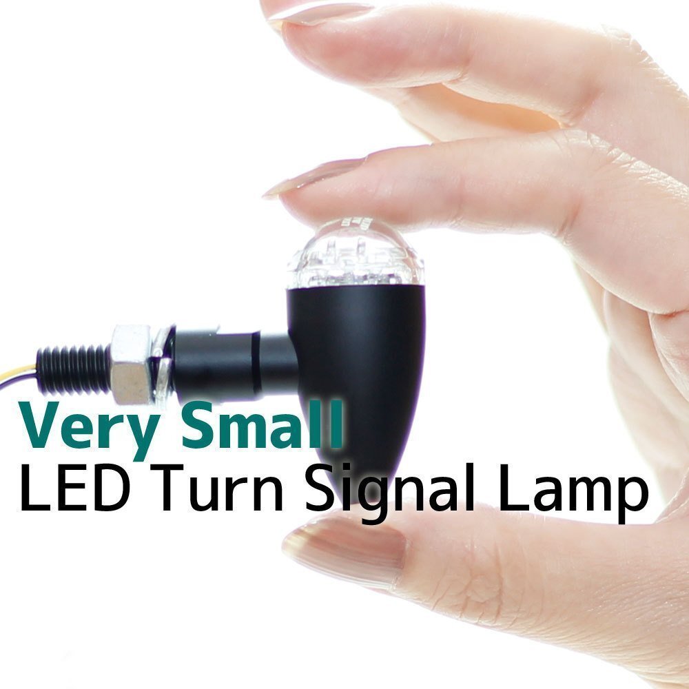 超小型 マイクロ ミニ ブレット LEDウインカー ブラックボディ クリアレンズ 車検対応 2個セット ドラッグスター ロードスター ビラーゴ拍卖