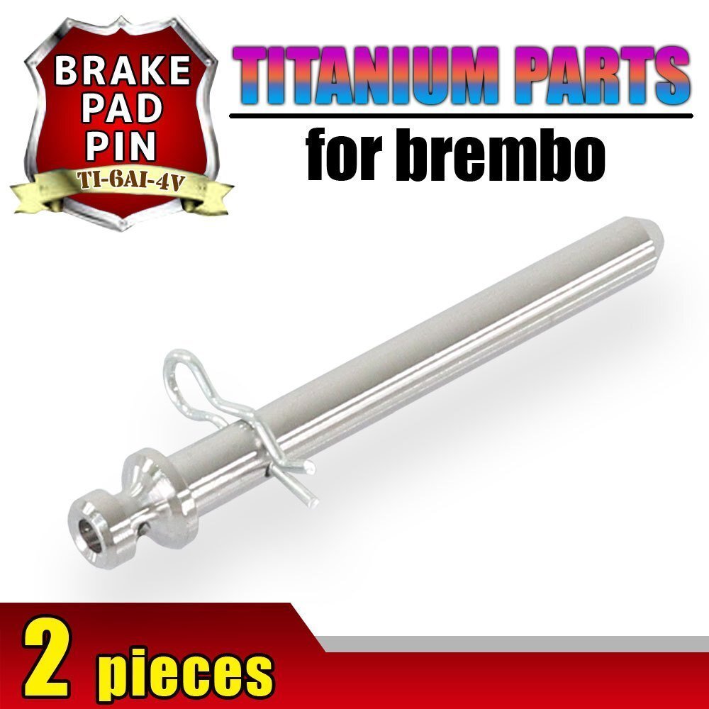 メール便OK!チタン製ブレーキパッドピン ブレンボ CNCラジアルマウントキャリパー 4POT 2PIN用 2本セット シルバー 64チタン拍卖