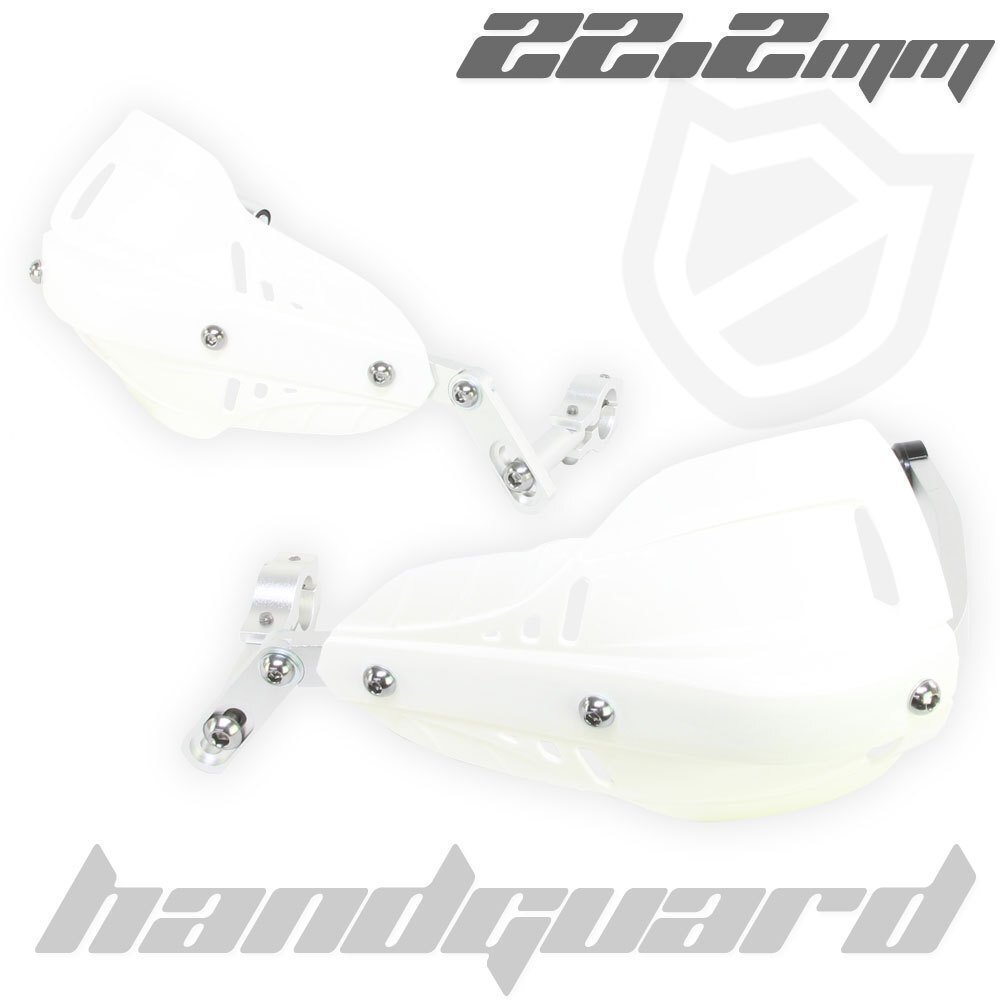 汎用 アルミ ハンドガード ナックルガードセット 22.2mm ホワイト 白 ソリッド ブッシュガード ST250E RMZ450 KSR1 KSR110 250TR KLX250拍卖