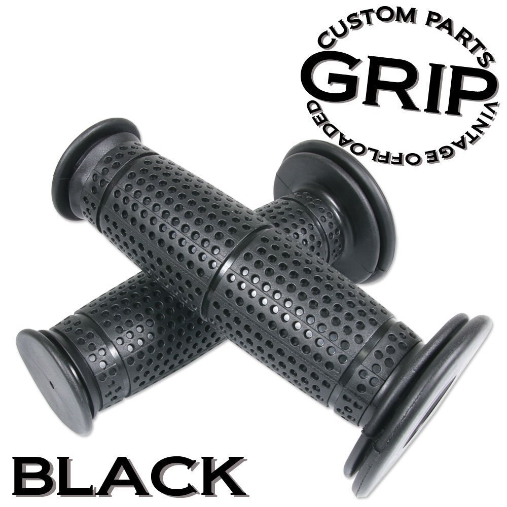 樽型 オフロード グリップ 22.2mm ブラック 汎用 ビンテージ ハンドル アクセル バイク ルネッサ R&P Z1 グラストラッカー MT-09拍卖
