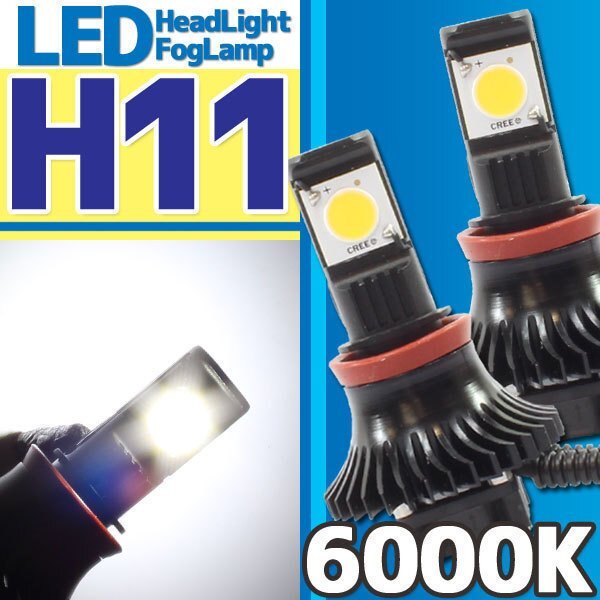 CREE製 バイク用 H11 LED ヘッドライト フォグランプ 6000K 6000ケルビン 2灯分 冷却ファン付き 高性能デジタルコントローラー 12V・24V用拍卖