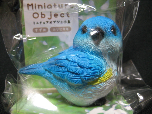 ミニチュア・オブジェ 小鳥 ルリビタキ フィギュア 鳥拍卖