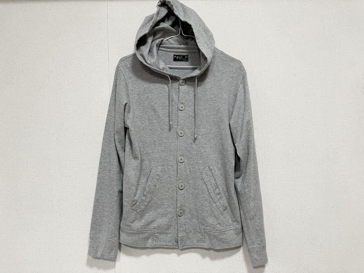 agnes b アニエスベー フード付カーディガン パーカー 美品 グレー拍卖