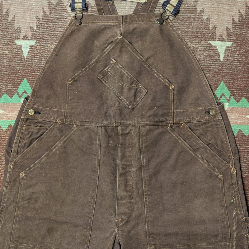 ダブルニー 【CARTER'S】 50年代 カーターズ チョコレート ブラウン ダック オーバーオール 雰囲気系 サンフェイド ビンテージ 40s50s60s拍卖