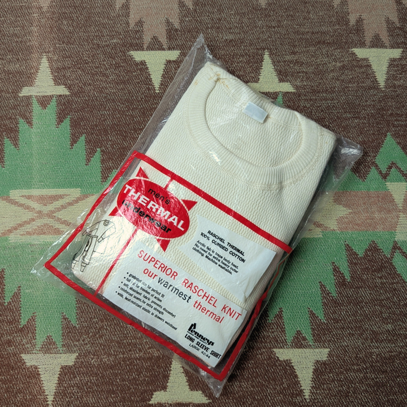 デッドストック 【Penneys】 60年代 ペニーズ サーマル アンダーシャツ 100%コットン 長袖 Tシャツ タウンクラフト ビンテージ 50s60s70s拍卖