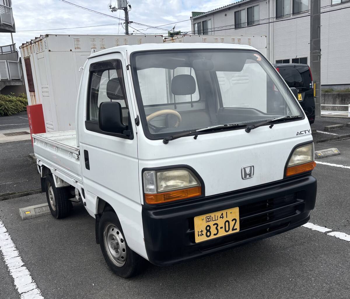 ホンダ アクティトラック HA3 ミッドシップ 5MT 自賠責保険令和7年11月16日 岡山市発 2桁ナンバー拍卖