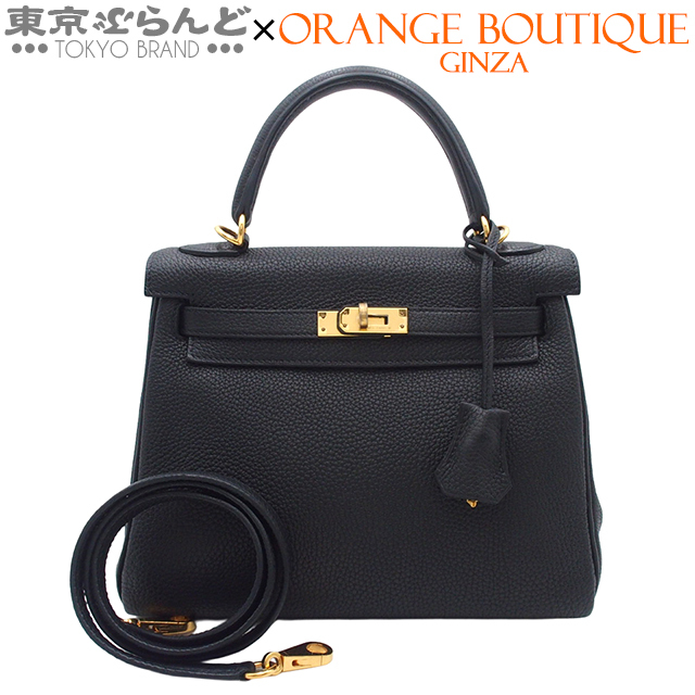 101825375 エルメス HERMES ケリー25 Z刻印 ブラック ゴールド金具 トゴ 内縫 2WAY ショルダーバッグ 2021年 ハンドバッグ レディース拍卖
