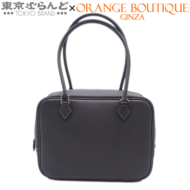 101790915 エルメス HERMES ミニ プリュム20 □J刻印 グラファイト シルバー金具 エプソン ハンドバッグ レディース拍卖