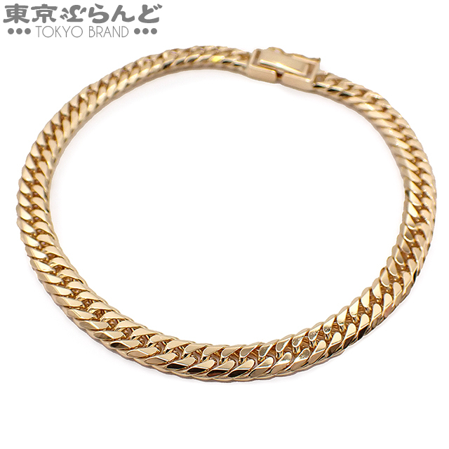 101816797 チェーン ブレスレット イエローゴールド K18YG 喜平 キヘイ 6面 ダブル 20cm 幅 5.5mm 20.4g 造幣局検定刻印拍卖