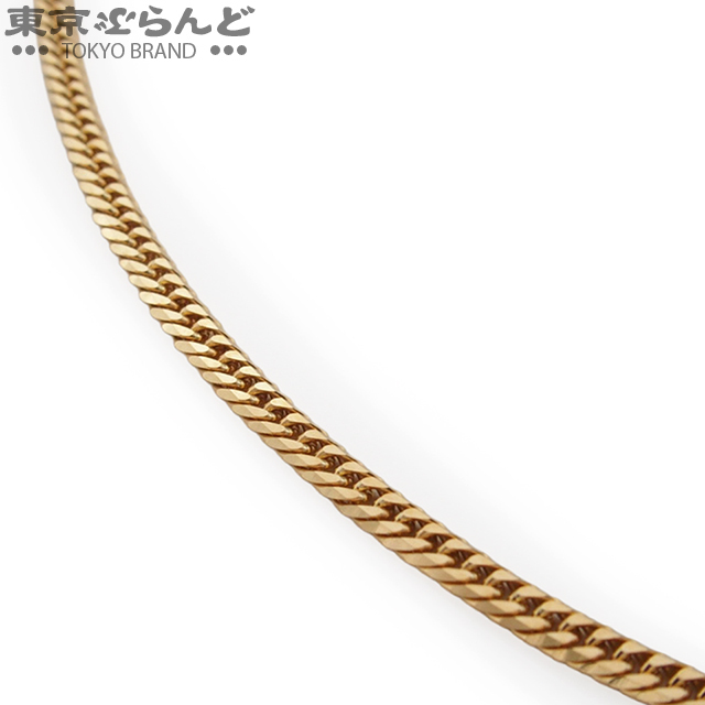 241100090214 喜平ネックレス イエローゴールド K18YG 6面 ダブル 50cm 幅2.5mm 10.2g 造幣局検定刻印拍卖