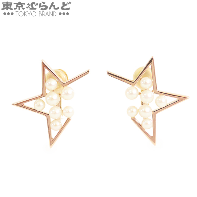 101824084 タサキ TASAKI アブストラクトスター イヤリング EC3915 サクラゴールド K18PG K18YG 淡水パール レディース 仕上済拍卖