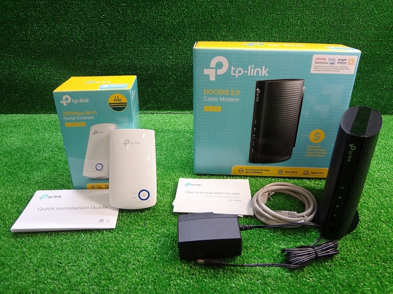 Kネお0676■tp-link■300 Mbps Wi-Fi Range Extender/DOCSIS 3.0 Cable Modem■TL-WA850RE/TC-7610■2点セット■ルーター 通信機器 OA機器拍卖