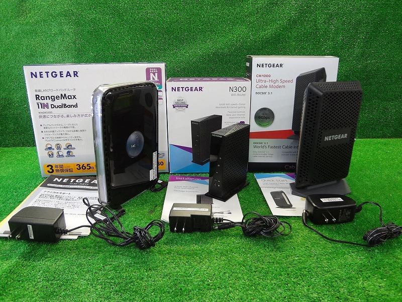 Kネお0706■NETGEAR■無線LANブロードバンドルータ Wi-Fi ルーター■WNDR3300/N300/CM1000■3点セット■PC周辺機器 通信機器 ネットワーク拍卖