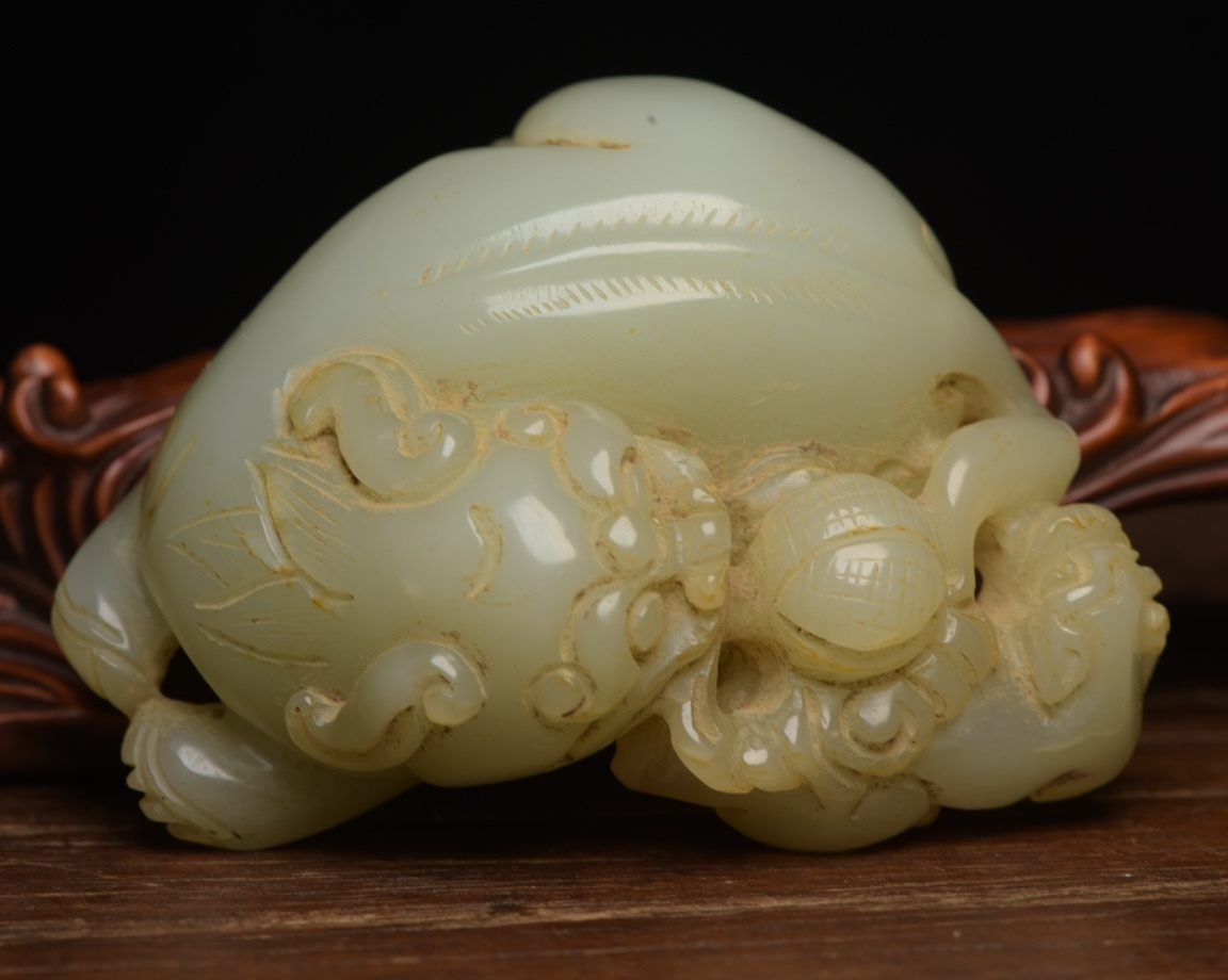 PTA#0364【3.1】人間国宝 中国骨董 和田玉 玉石 印章 彫刻品【和田玉子のメスです】 時代物 本物 珍品旧蔵 伝世家珍拍卖