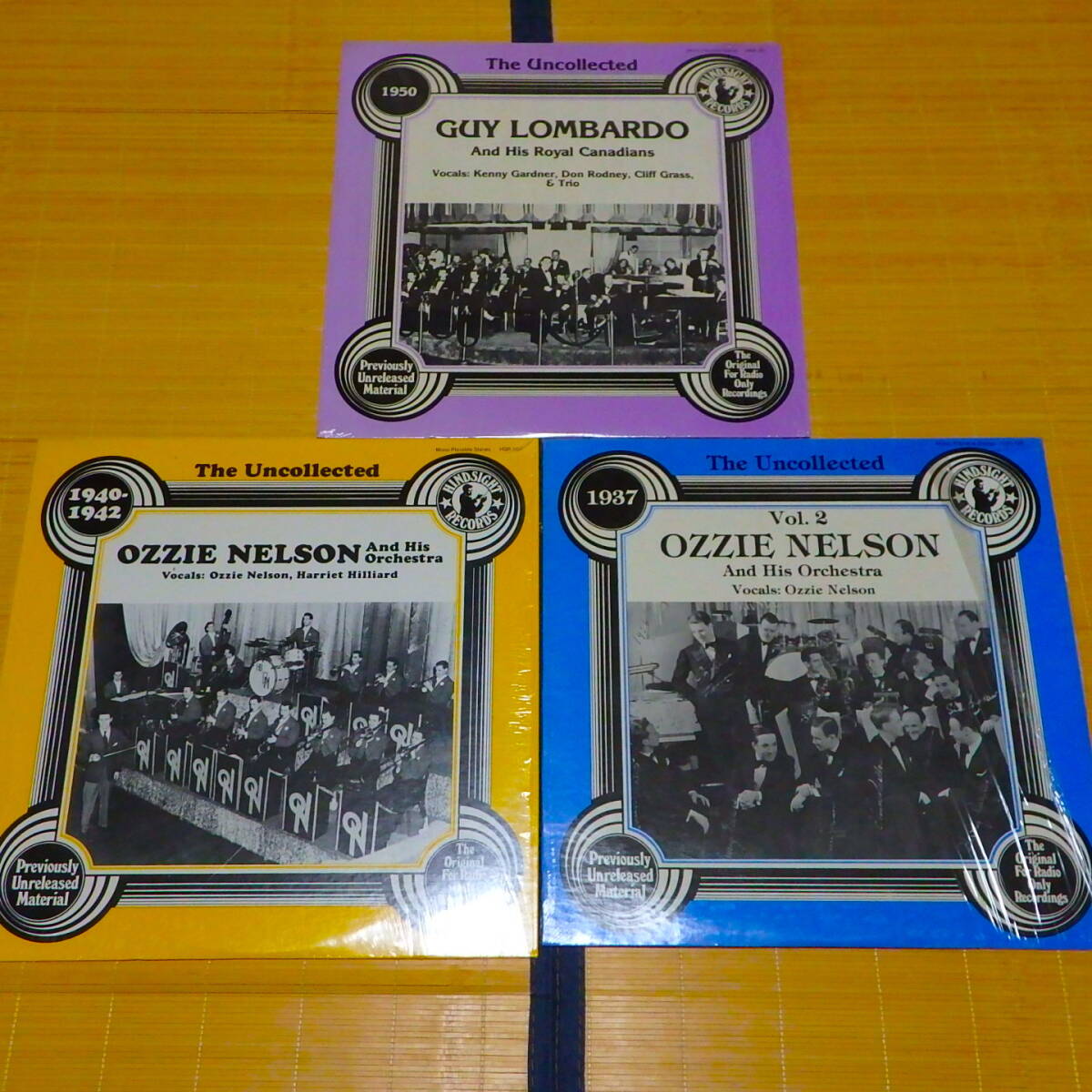 ★格安美品!高音質!☆”Hindsight” LP3枚セット★★Guy Lombard /Ozzie Nelson Vol.1 & 2 vo: Ozzie Nelson/★MONO録音☆☆匿名配送拍卖