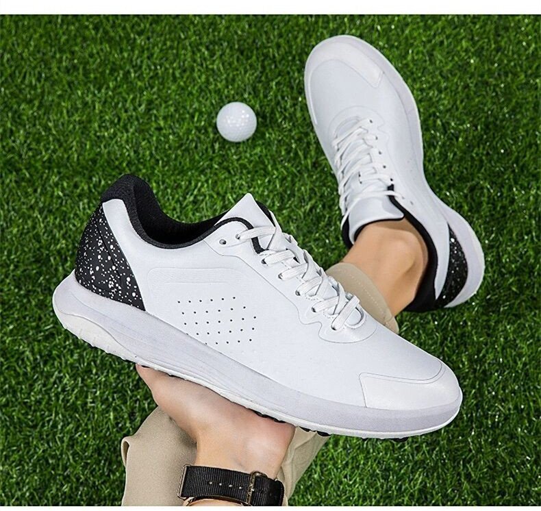 GRF-1072白/黒37 男女兼用 絶賛 防滑 耐磨 撥水 通気性 強い弾力性 メンズ ゴルフシューズ 運動靴 スニーカー フィット感 36-46選拍卖