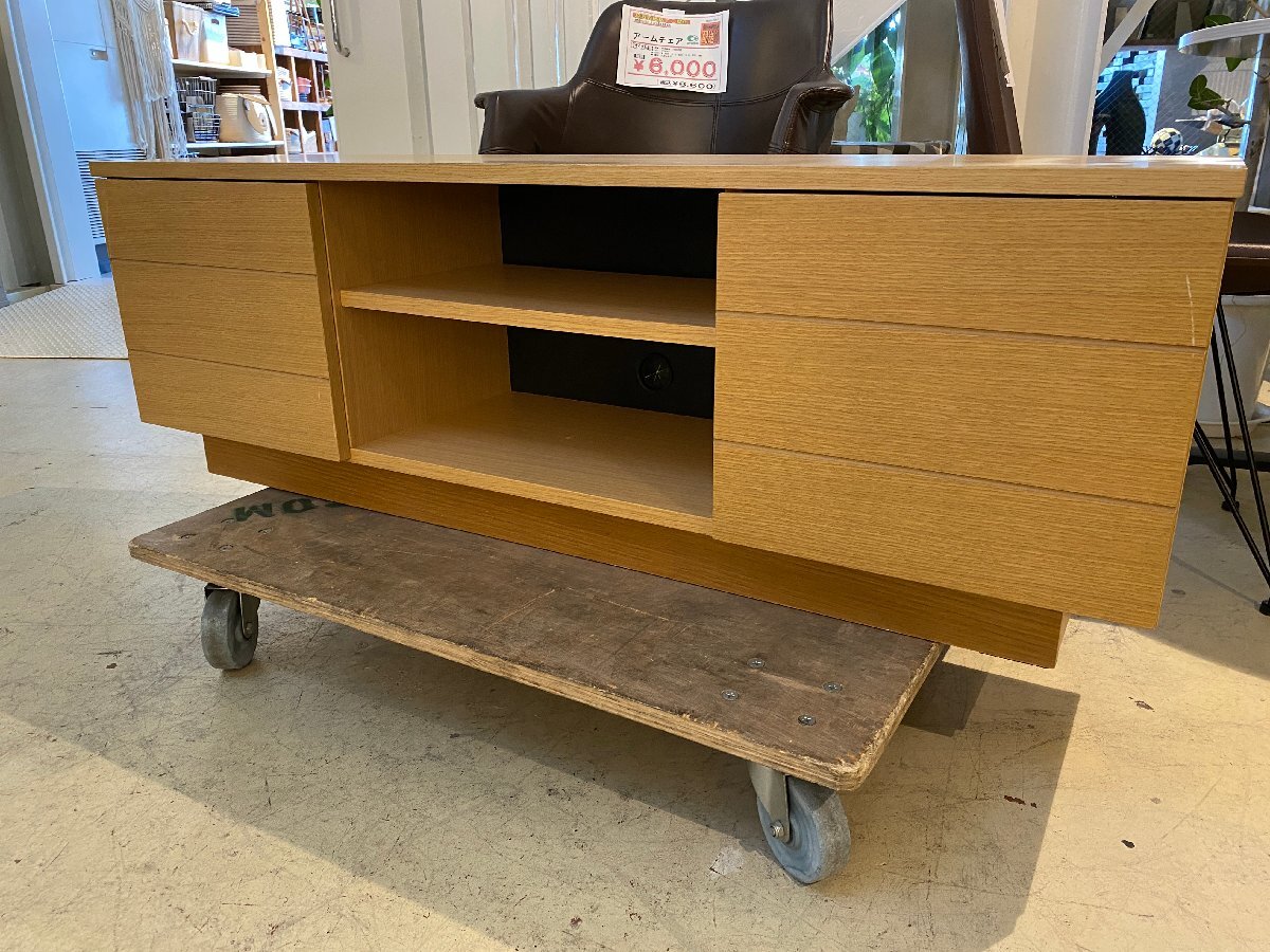 テレビボード w1250 ナチュラル テレビ台 ローボード リビング家具 中古品拍卖