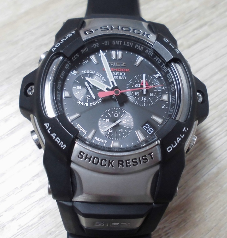 美品!送料390円~ カシオ ジーショック GS-1000J-1AJF ジーズ 電波ソーラー 青文字盤 クロノグラフ G-SHOCK GIEZ レターパックプラスOK拍卖