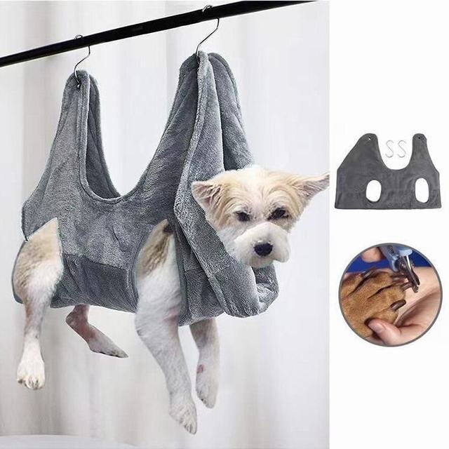 トリミング ハンモック 足裏 毛刈り 防ケガ 犬 猫 爪 ペット爪切り グレー拍卖