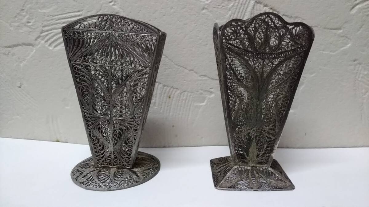 ☆☆【美術 金属工芸・インテリア】昭和レトロ 紙ナプキン立て ペーパーナプキン ホルダー カフェ/2個セット 喫茶拍卖