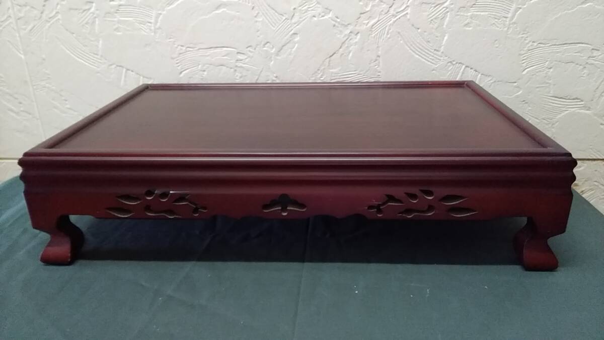 ☆☆【美術工芸・インテリア】飾り台 木製 敷板 ディスプレイ 飾り彫り入り 透かし/玄関飾り台 床の間 飾り台 盆栽 ④拍卖