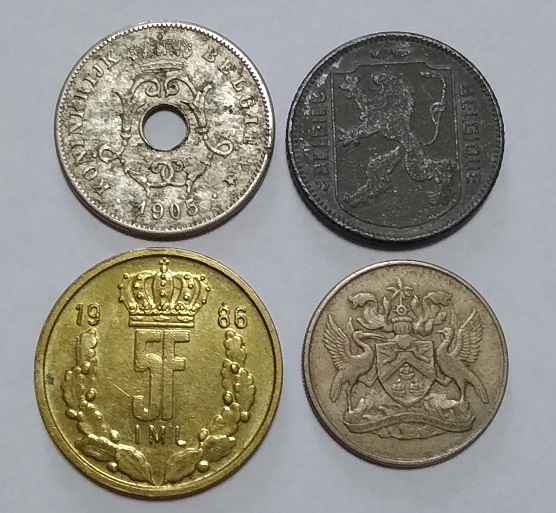 ☆【外国コイン・アンティーク貨幣】ベルギー 硬貨 ドイツ占領時1フラン亜鉛貨/ルクセンブルク トリニダード・トバゴ/コインコレクション拍卖