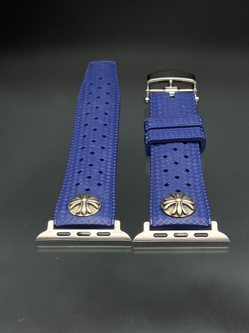 ダークブルー アップルウォッチ クロス ラバー ベルト Dバックル付 49mm 46mm 45mm 44mm 41mm 40mm38mm 42mm ウルトラ拍卖