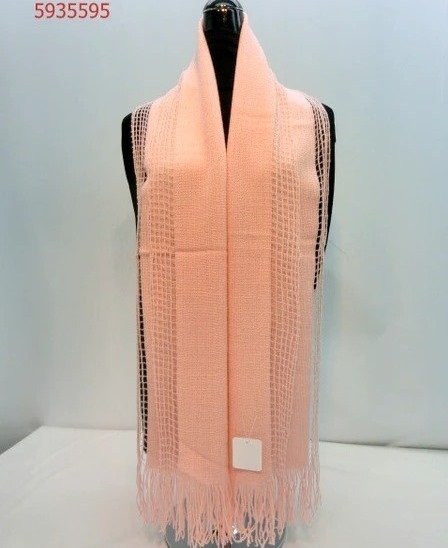 TT-両サイドメッシュ無地日本製ストール1枚(ピンク)ショール拍卖