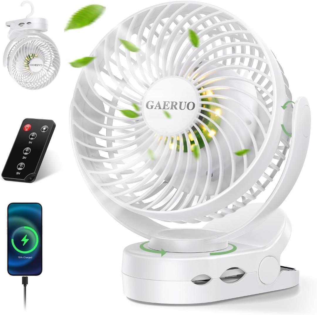 【美品】卓上扇風機 GAERUO 小型 クリップ 4Way 静音使用 5in1 F021拍卖