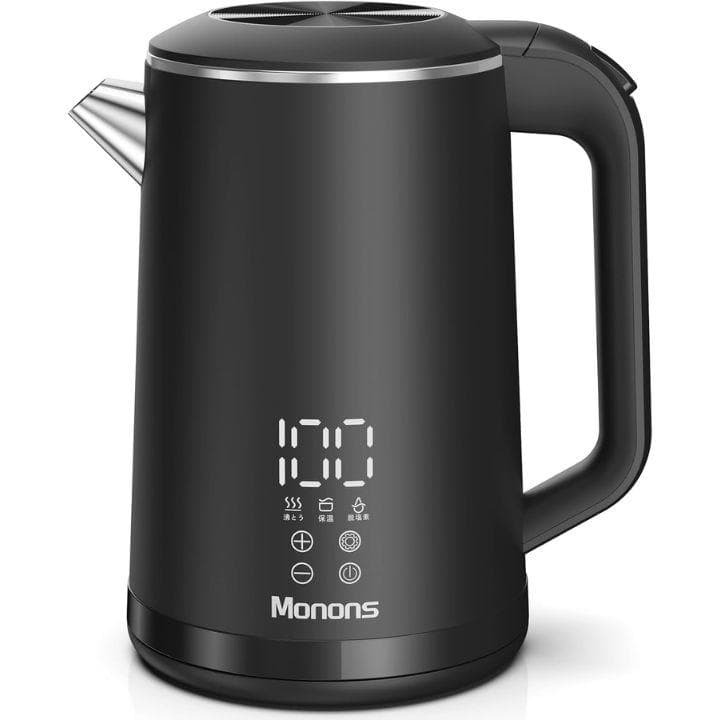 【美品】電気ケトル 1.6L Amazon限定 99%塩素除去 急速沸騰 モノンズ Monons J160拍卖