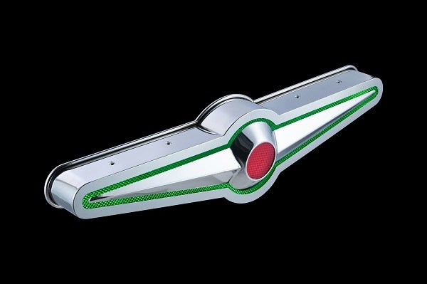 ●UD バスマーク 大 アンドン 丸棒巻き8mm ステンレス鏡面 行灯 鏡面 ステンレス LEDライト付き デコトラ:U-緑拍卖