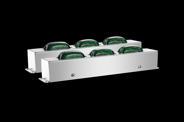 角マーカーレンズ出し■新品⇒3連 鏡面 車高灯 デベソ&かまぼこ仕様 ステンレス デコトラ 左右セット:3連拍卖