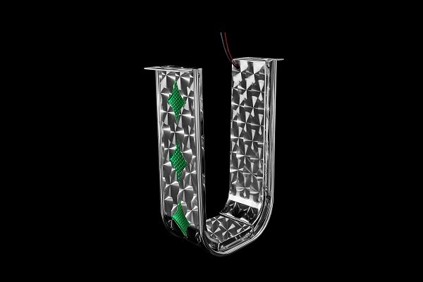 大型用●マニア必見 新品⇒菱抜きシャフトガード ステンレス ウロコ&ウロコ アンドン緑色 丸棒1cm巻き デコトラ:U-7緑拍卖