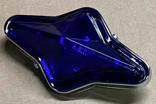 ●新品●激レア 数量限定●⇒十字マーカーランプ 瑠璃色 土台ステンレスメッキ ガラスレンズ デコトラ 十字-瑠璃色拍卖