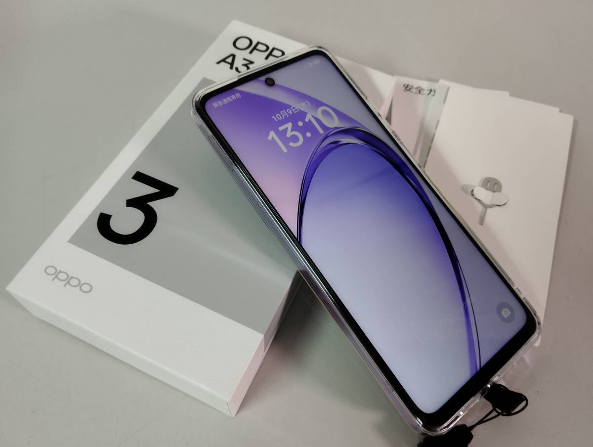 ★動作美品★SIMフリースマートフォン パープル オッポA3 CPH2639 128GB アンドロイド 説明書/ケース/フィルム付き拍卖
