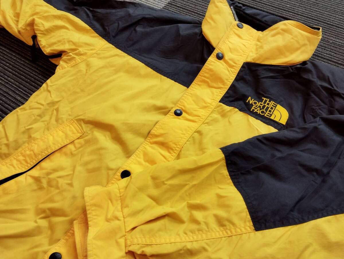 ★美品★THE NORTH FACE マウンテンジャケット ナイロンパーカー ブルゾン ジャンパー ゴアテックス サイズL イエロー メンズ トップス拍卖