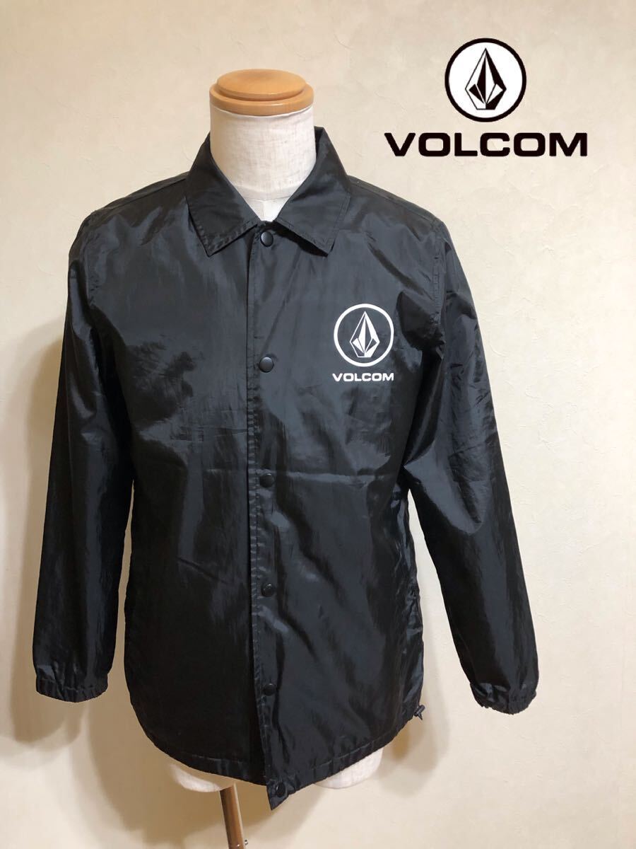 VOLCOM ボルコム ビッグロゴ コーチジャケット トップス スケートボード サイズS 長袖 ブラック 裏起毛拍卖