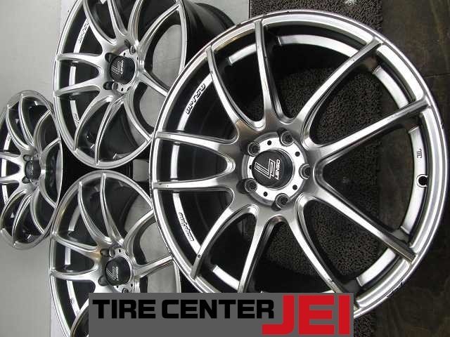 18インチ LENSO 8.5J+45 114.3 クラウン/マークX 中古アルミホイール4本セット送料無料(A18-5556)拍卖