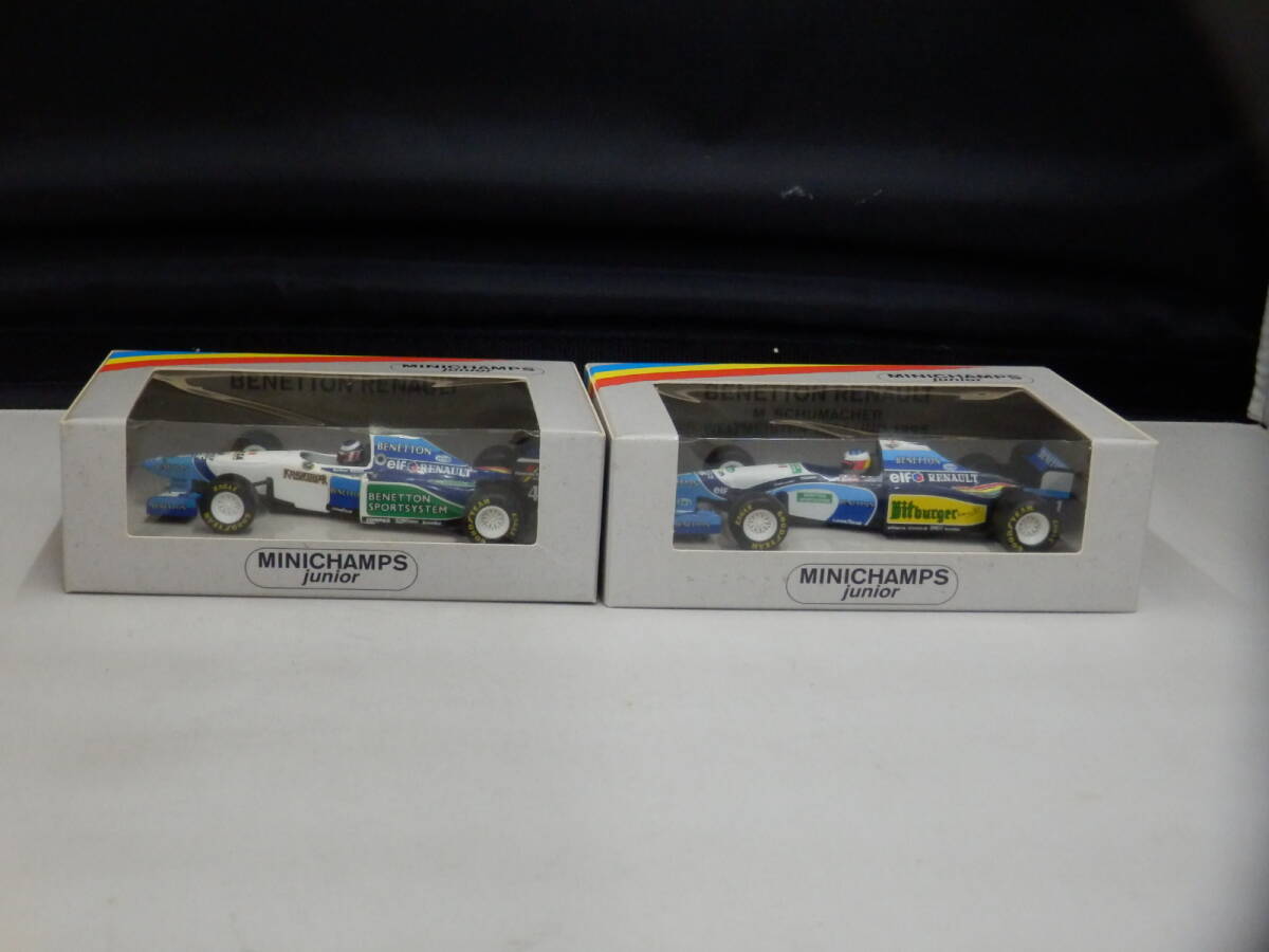ミニチャンプス ジュニア ベネトン ルノー 2台セット シューマッハ&ベルガー SCHUMACHER&BERGER BENETTON RENAULT MINICHAMPS JUNIOR拍卖
