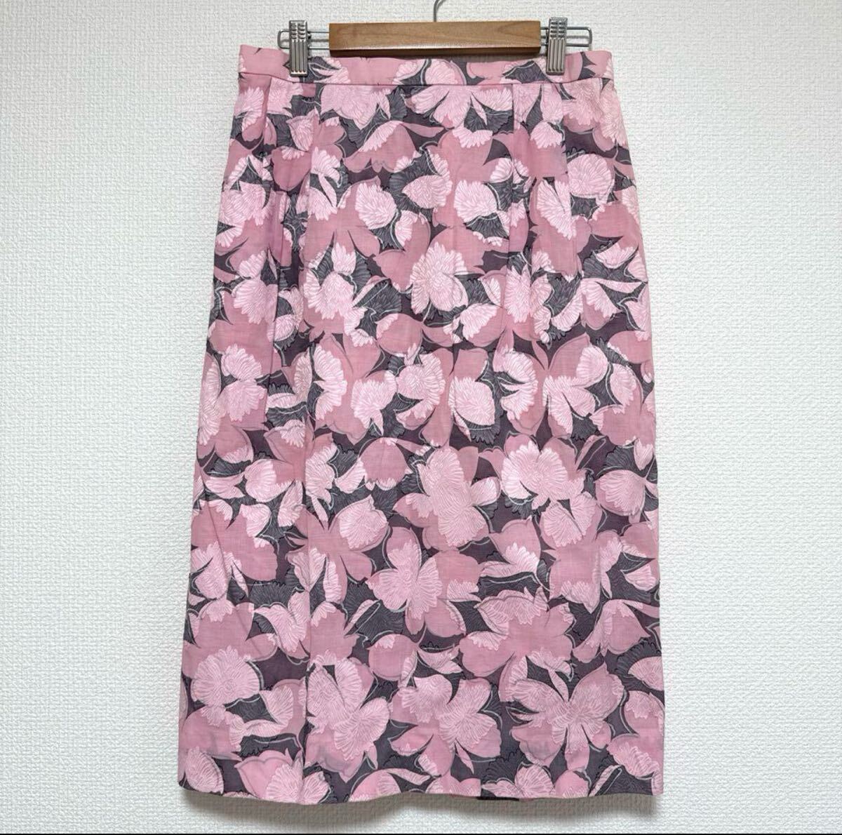 株式会社ラピーヌ 花柄 膝下スカート L 美品 100スタ拍卖
