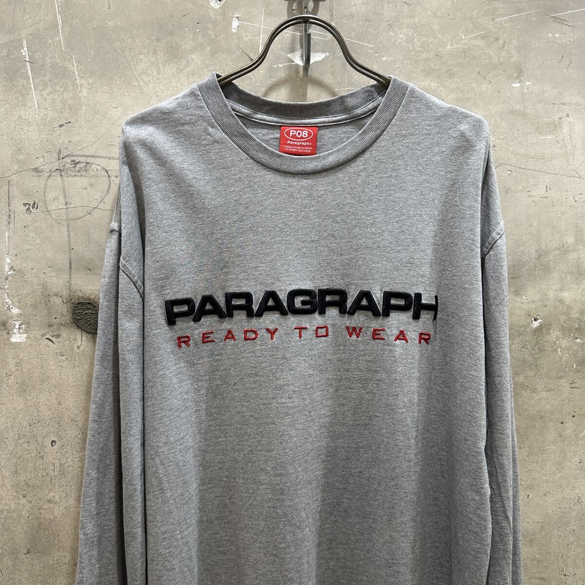 Paragraph パラグラフ 立体刺繍ロゴ ロングスリーブTシャツ ロンT拍卖