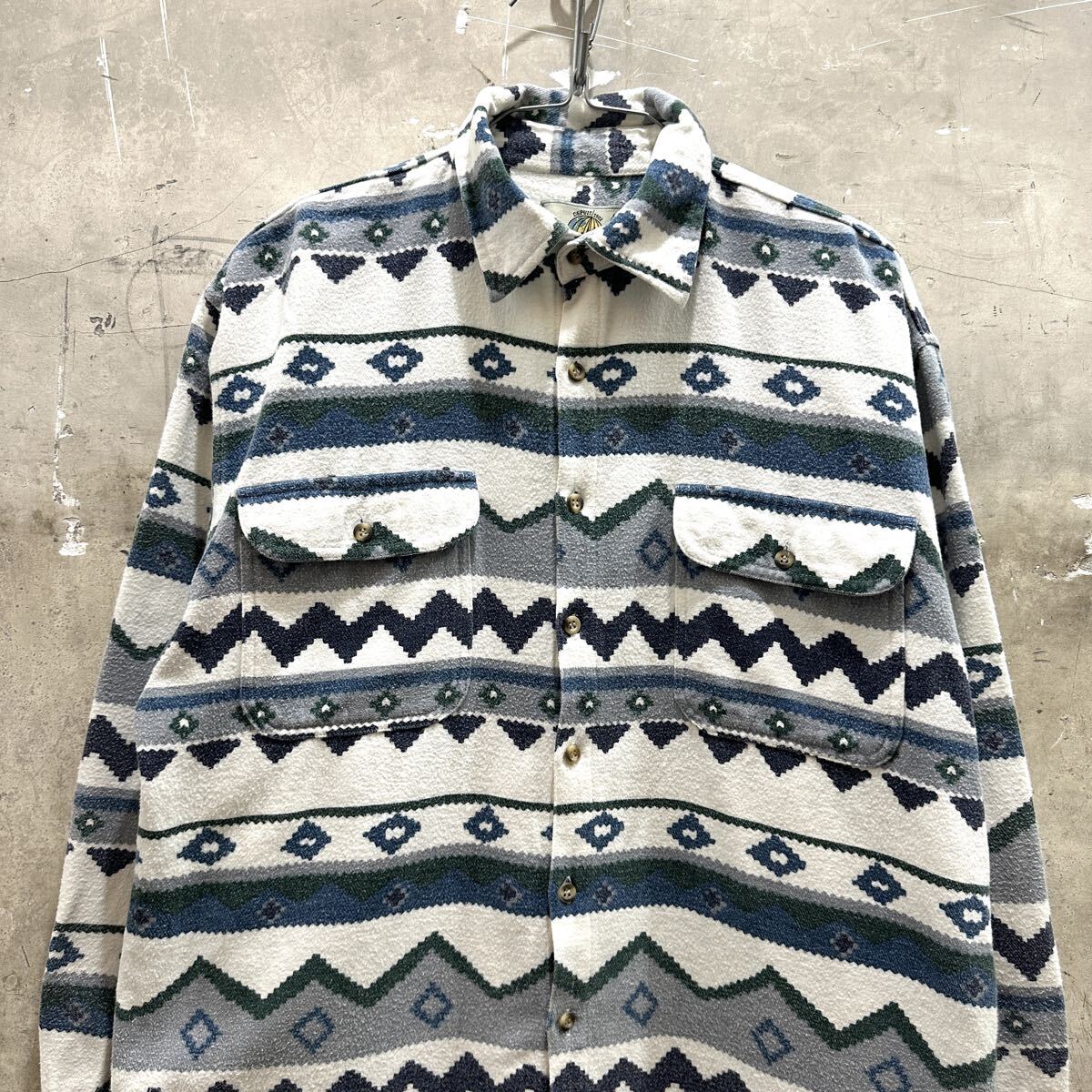 US古着 DEVRED ネイティブ柄ネルシャツ 長袖拍卖